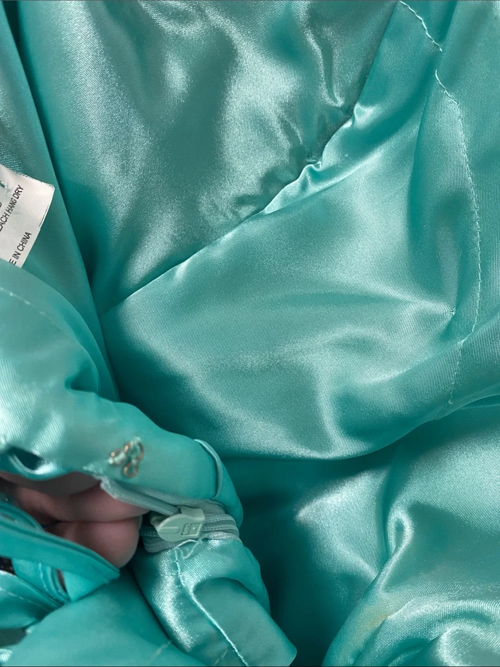 Sherri Hill Aqua Tulle Party Dress with Jeweled Waistband